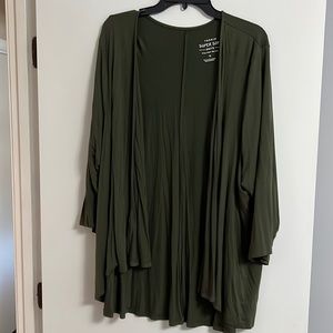 Torrid, Super Soft knit, olive green cardigan, size 4